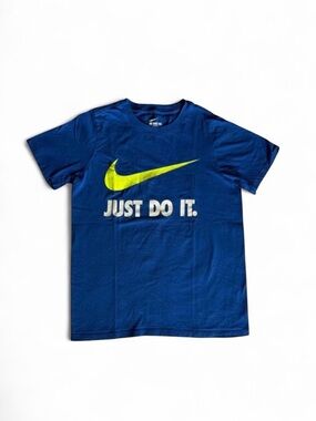 Nike Boys "Just Do It" Graphic Tee Blue Yellow Size S